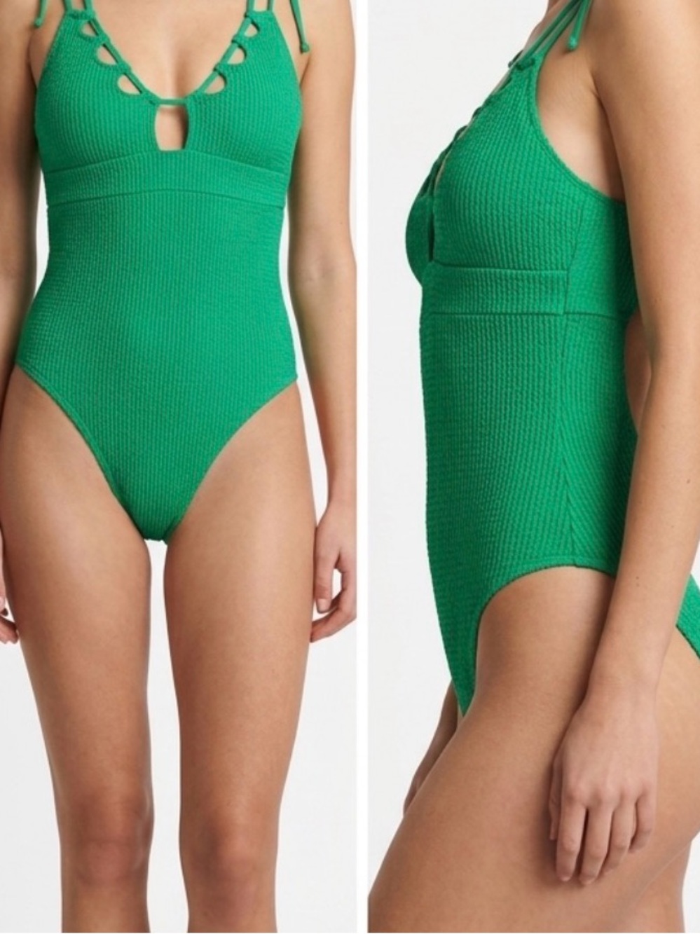 Becca Kelly Green Textured One-Piece Swimsuit
